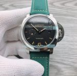 Replica Panerai Luminor Marina Black Dial Green Leather Watch 44MM